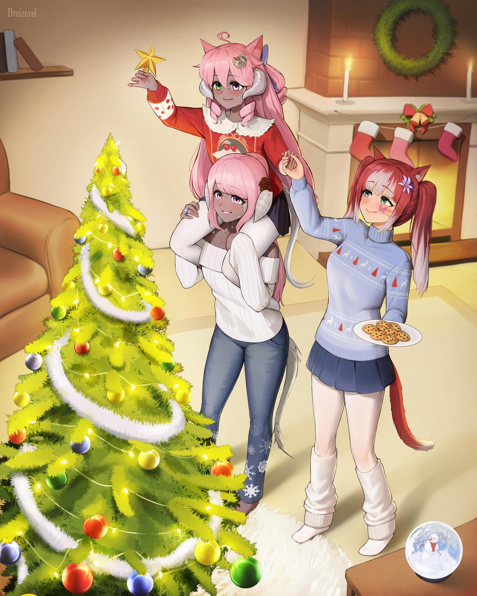 Leora, Aina & Leina, FunkyBoard's OCs (Commission)